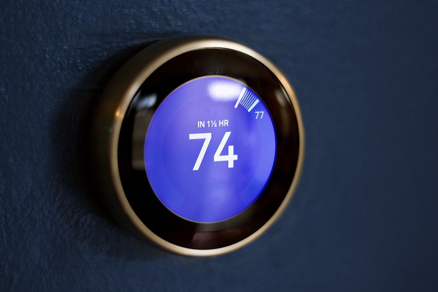 Smart thermostat installed in a Naples, FL area home